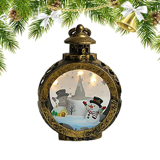 New Christmas Glittering Lantern Santa/Snowman Lantern Home Table Decoration Christmas Gift