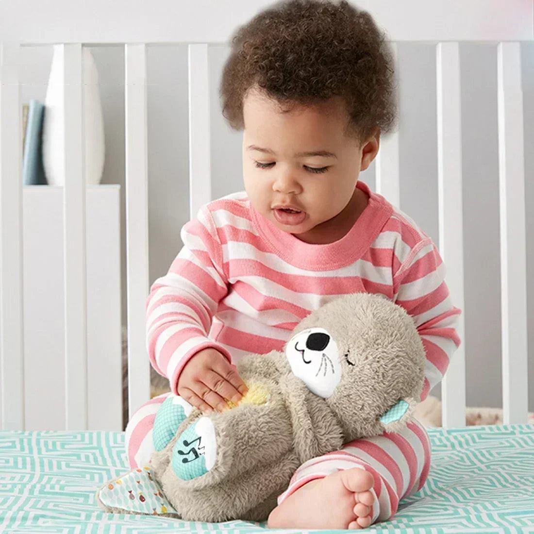 Cute Breathing Otter Sleep Soothing Sleep Toy for Kids and Babies Breathing Otter Toy Sleep Partner Plush Doll with Light