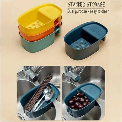 Collapsible Colander Kitchen Accessories Extendable Strainer Fruits Vegetables Noodle Drain Basket Space-Saver Drainer Over Sink