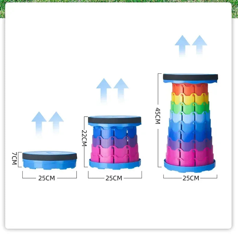 Colorful Portable Retractable Plastic Chair Folding Stool Kitchen Dining Chair Household Living Room Chairs Furniture For Room