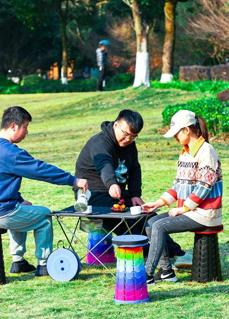 Colorful Portable Retractable Plastic Chair Folding Stool Kitchen Dining Chair Household Living Room Chairs Furniture For Room