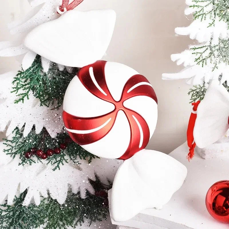 Christmas Large Candy Canes Christmas Tree Lollipop Decoration Ornaments White and Red