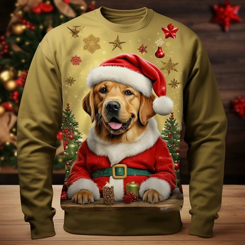 Cool Santa Claus Sweatshirt Men's Clothing 3D Printed Funny Santa Pullover Sweatshirts Christmas Gift Festival Trend Hoodies