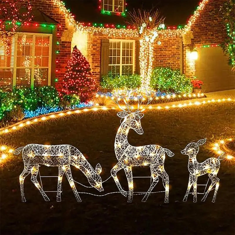 Lighted Christmas Reindeer Outdoor Garden Christmas Standing Elk Ornament Water Resistant Bright And Festive Holiday Decoration