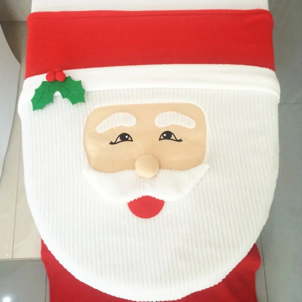 Christmas Toilet Seat Covers Creative Santa Claus Bathroom Mat Xmas Supplies for Home