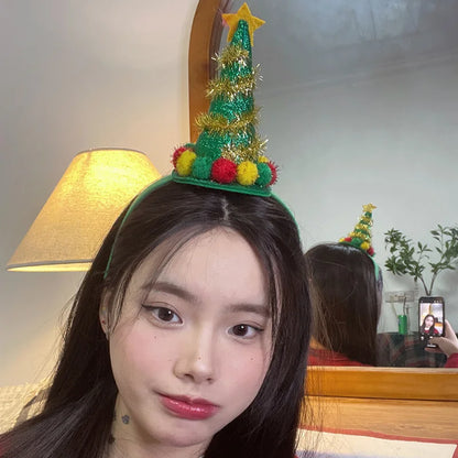 New Christmas Headwear Funny Deer Antlers Headpiece Santa Claus Hair Headband Happy New Year Merry Christmas Hair Accessories