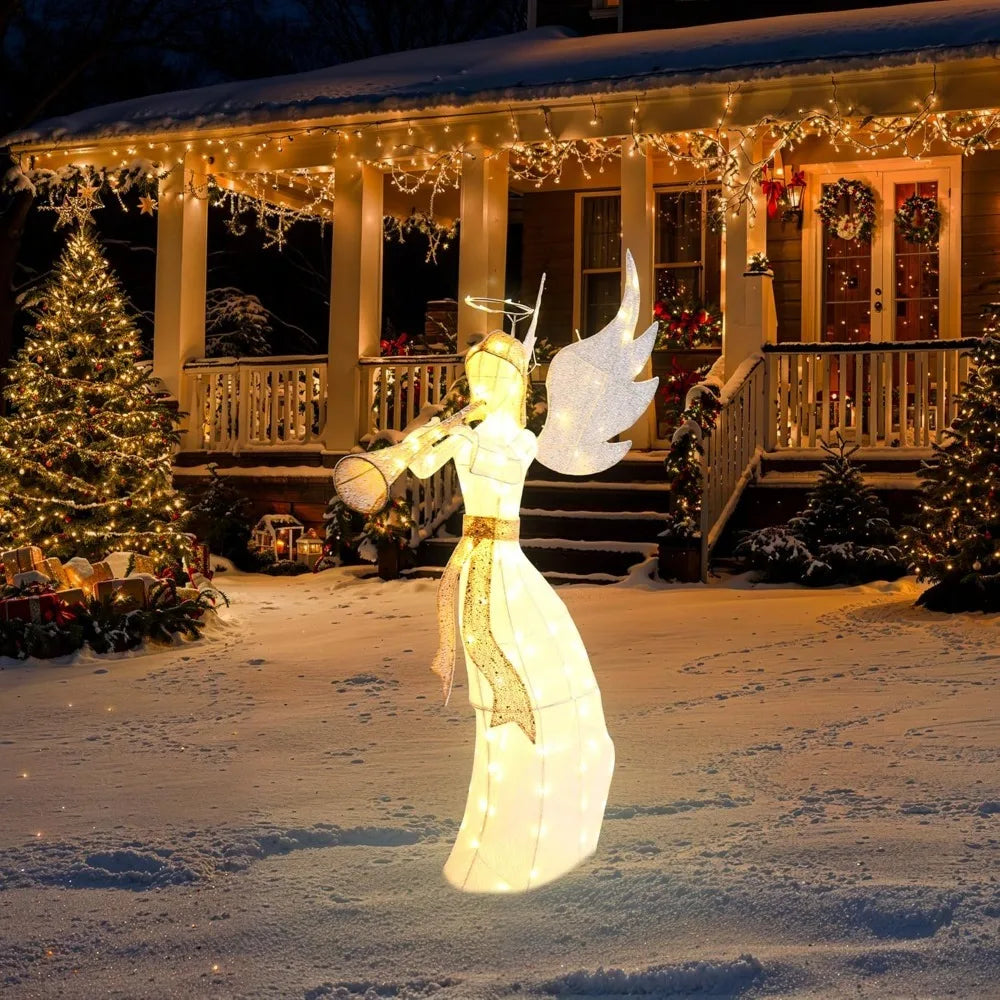 180 LED Lights, 66-Inch High Pre-Lit Angel Outdoor Decor