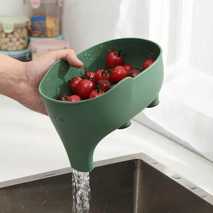 Collapsible Colander Kitchen Accessories Extendable Strainer Fruits Vegetables Noodle Drain Basket Space-Saver Drainer Over Sink