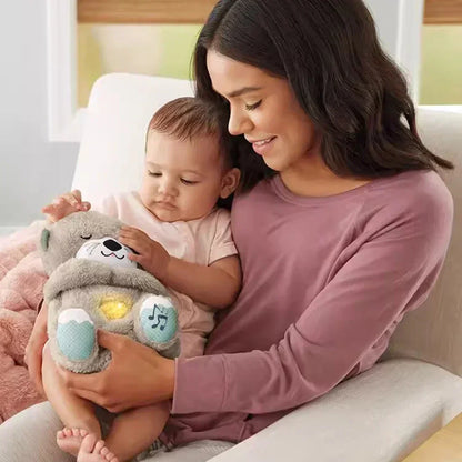 Cute Breathing Otter Sleep Soothing Sleep Toy for Kids and Babies Breathing Otter Toy Sleep Partner Plush Doll with Light