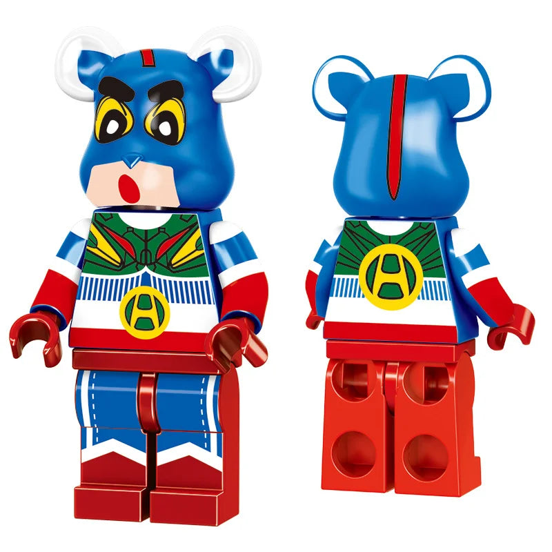 Cute Christmas bear children's educational small particles colorful building block bear assembly ornament men's and women's toys
