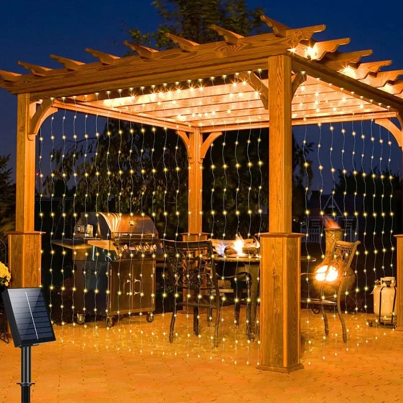 3/6M LED Curtain Garland Fairy String Lights Christmas Holiday Party Wedding Decoration USB Remote 8 Modes Waterfall Lighting