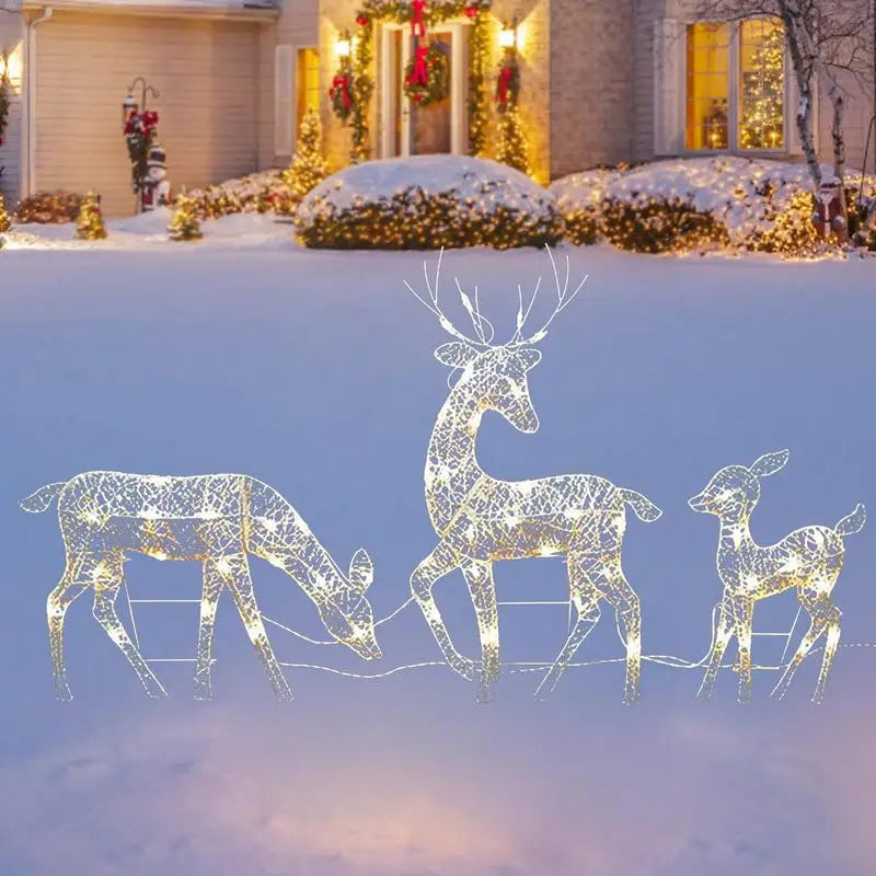Lighted Christmas Reindeer Outdoor Garden Christmas Standing Elk Ornament Water Resistant Bright And Festive Holiday Decoration