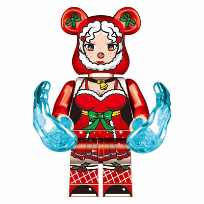 Cute Christmas bear children's educational small particles colorful building block bear assembly ornament men's and women's toys