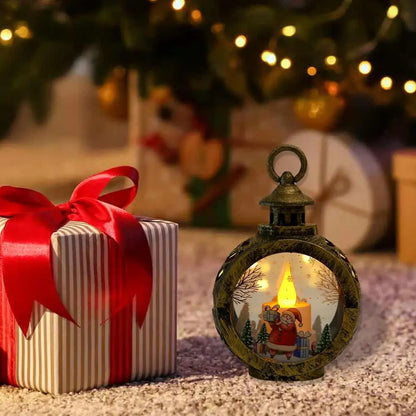 New Christmas Glittering Lantern Santa/Snowman Lantern Home Table Decoration Christmas Gift