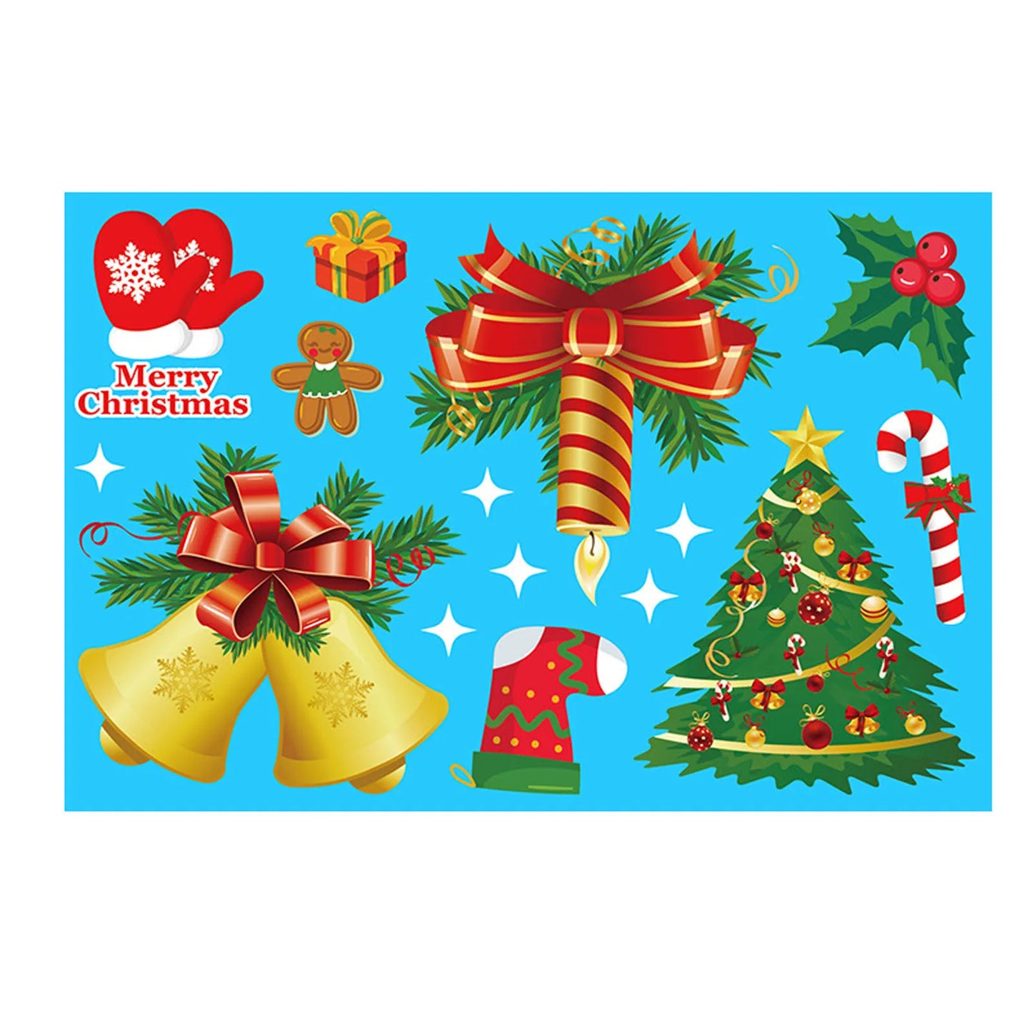 Christmas Stickers Electrostatic Glass Stickers Santa Claus Deer On Christmas Windows Walls Decor Xmas Gift Navidad DecoracióN