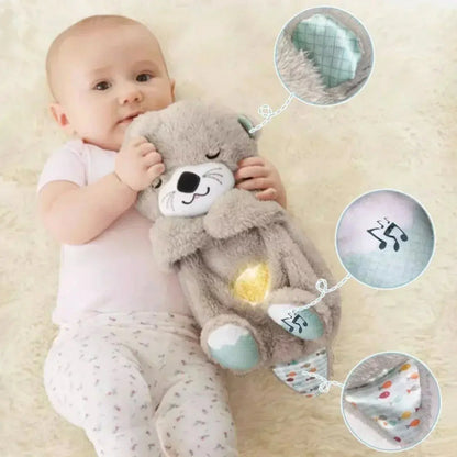 Cute Breathing Otter Sleep Soothing Sleep Toy for Kids and Babies Breathing Otter Toy Sleep Partner Plush Doll with Light