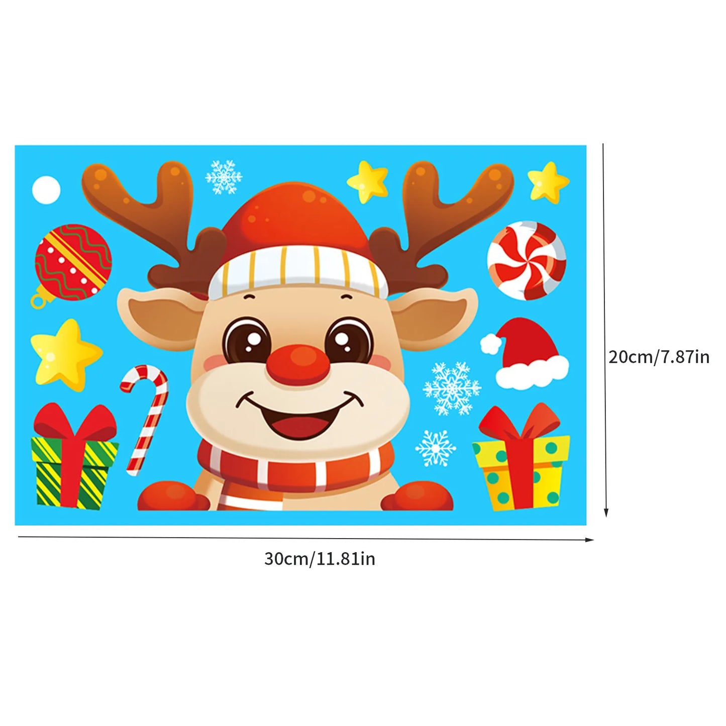 Christmas Stickers Electrostatic Glass Stickers Santa Claus Deer On Christmas Windows Walls Decor Xmas Gift Navidad DecoracióN