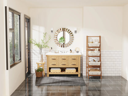 Decorative Mirrors Round Sunburst Wall Mirror Beveled Edge Glass Bathroom Vanity Mirror Hanging Accent Mirrors for Living Room
