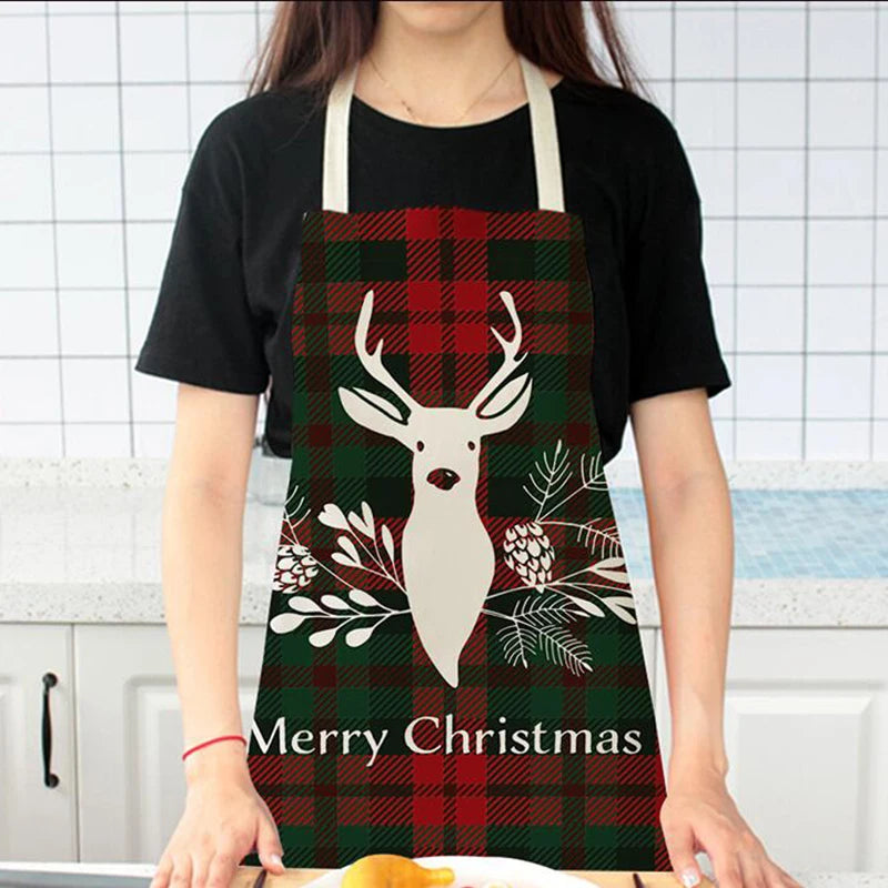 Linen Merry Christmas Apron