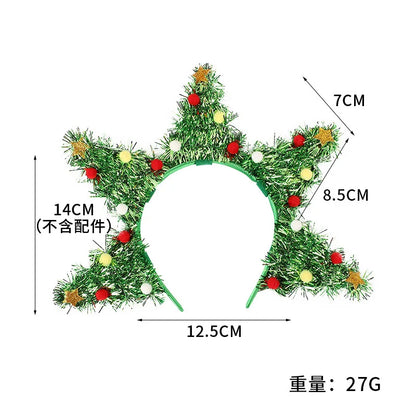 Christmas Tree Star Hair Ball Headnad Christmas Dress Up Head Wear Noel Happy New Year Head Band Natal 2025 Navidad Gift Favor