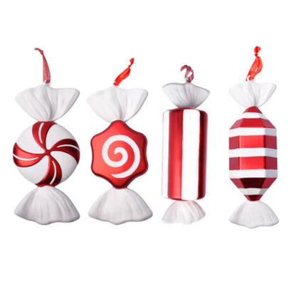 Christmas Large Candy Canes Christmas Tree Lollipop Decoration Ornaments White and Red