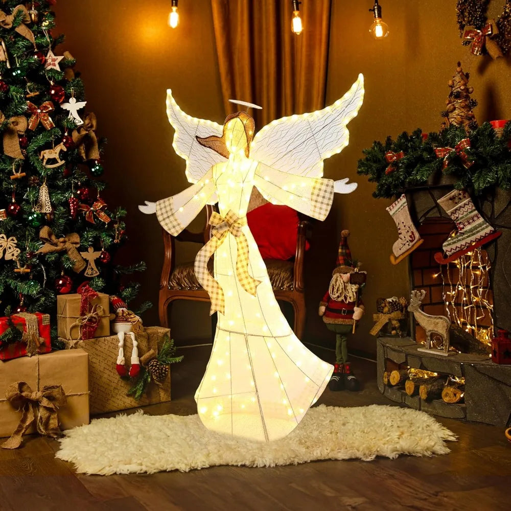 180 LED Lights, 66-Inch High Pre-Lit Angel Outdoor Decor