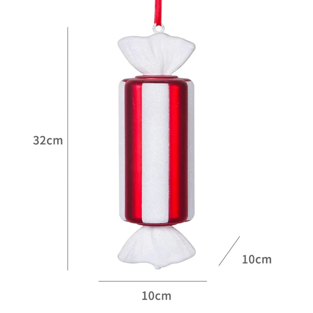 Christmas Large Candy Canes Christmas Tree Lollipop Decoration Ornaments White and Red