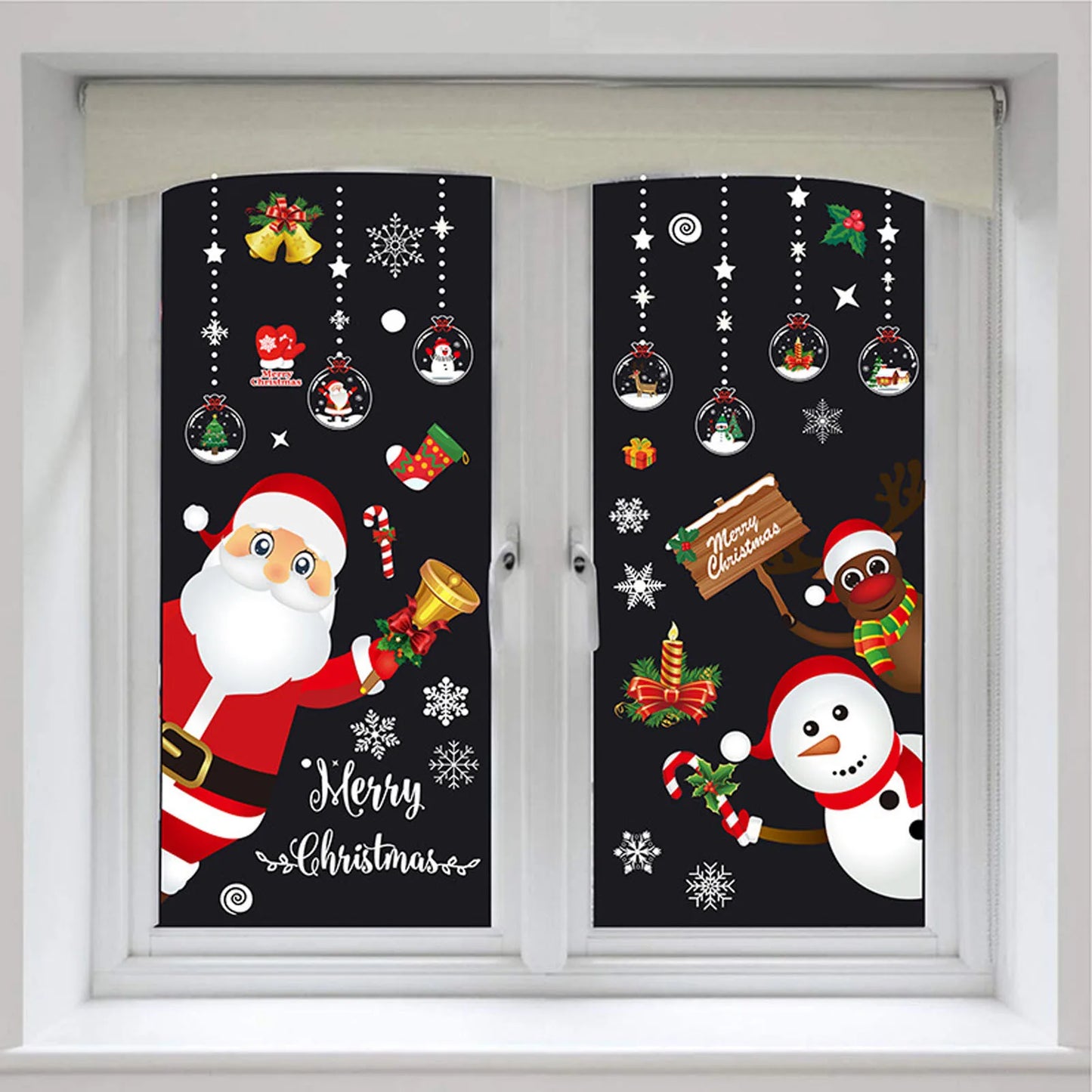 Christmas Stickers Electrostatic Glass Stickers Santa Claus Deer On Christmas Windows Walls Decor Xmas Gift Navidad DecoracióN