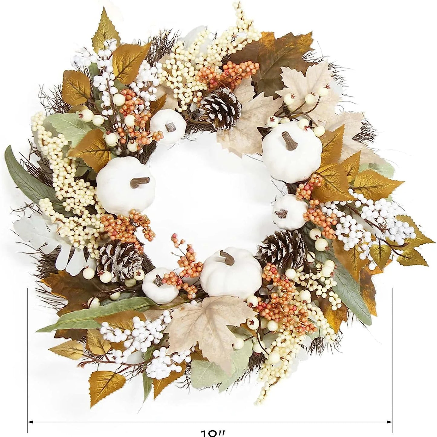 1pcs Autumn Maples Leaf Pumpkin Berry Garland Fall Mantle Fireplace Thanksgiving Halloween Christmas Farmhouse Harvest Decoratio