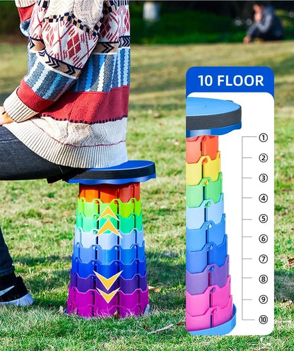 Colorful Portable Retractable Plastic Chair Folding Stool Kitchen Dining Chair Household Living Room Chairs Furniture For Room