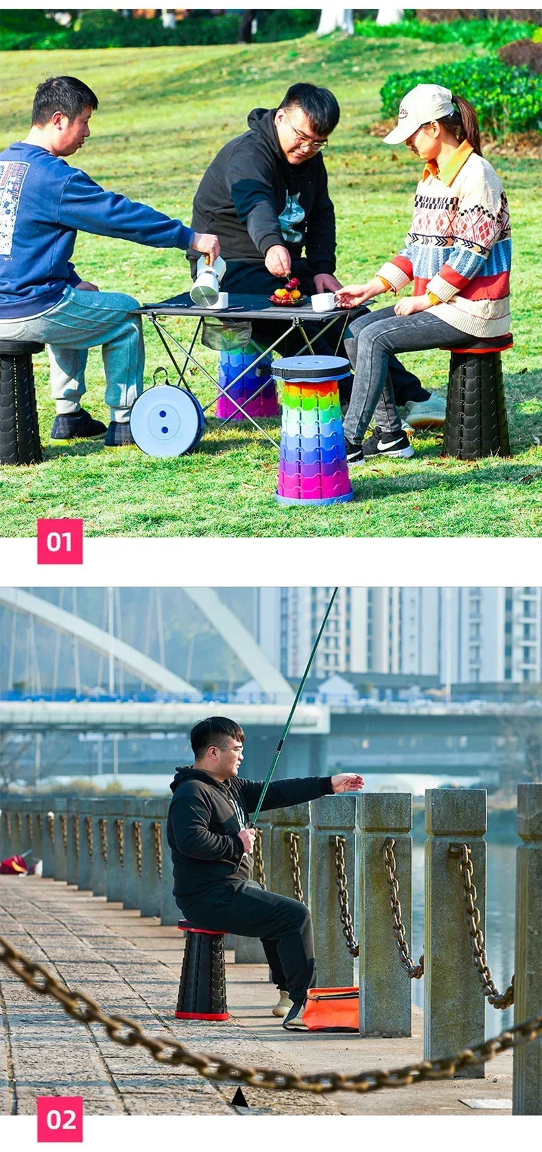 Colorful Portable Retractable Plastic Chair Folding Stool Kitchen Dining Chair Household Living Room Chairs Furniture For Room