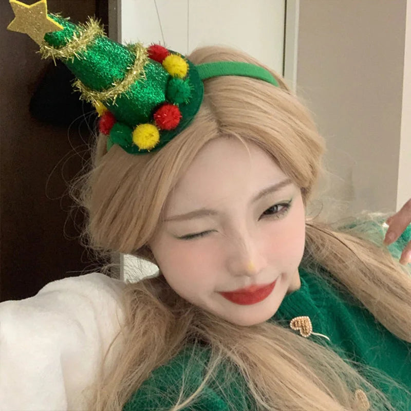 New Christmas Headwear Funny Deer Antlers Headpiece Santa Claus Hair Headband Happy New Year Merry Christmas Hair Accessories