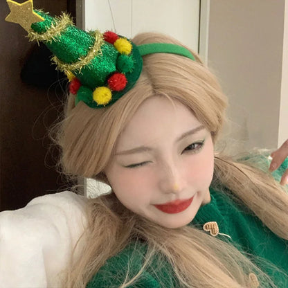 New Christmas Headwear Funny Deer Antlers Headpiece Santa Claus Hair Headband Happy New Year Merry Christmas Hair Accessories