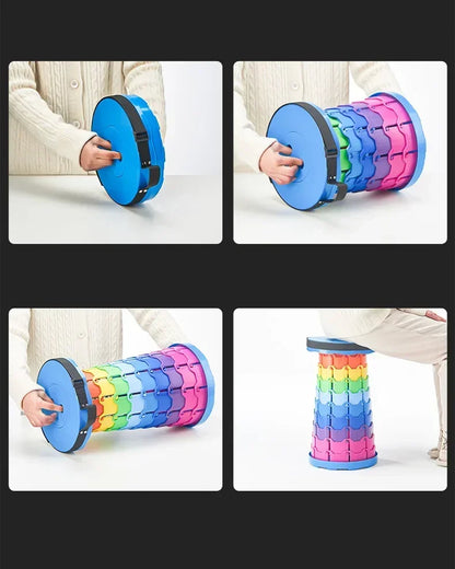 Colorful Portable Retractable Plastic Chair Folding Stool Kitchen Dining Chair Household Living Room Chairs Furniture For Room
