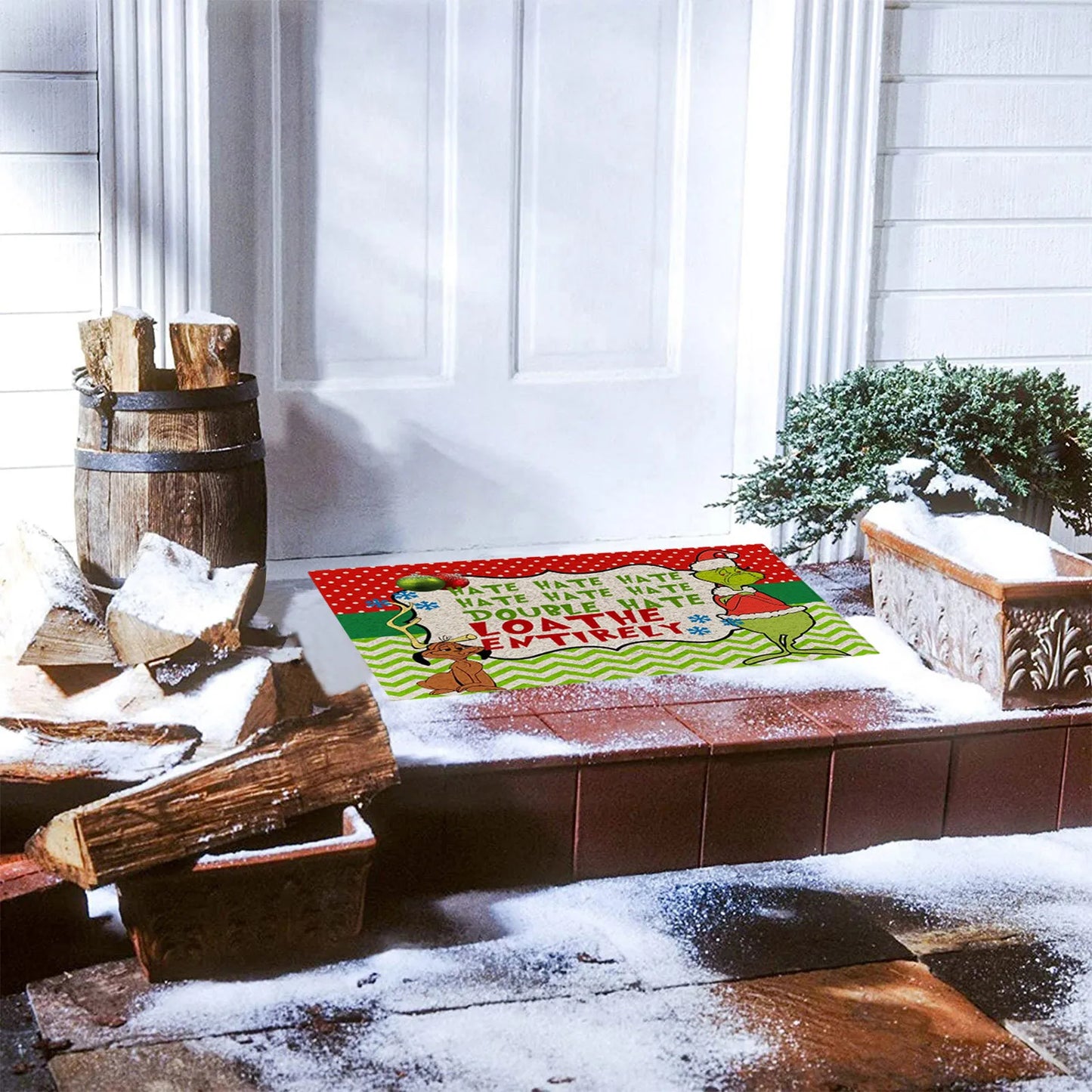 Xmas Welcome Christmas Mat Non-Slip And Washable Doormat Decoration Door Mat Entrance Rugs 40x60 cm/15.7x23.6 inches
