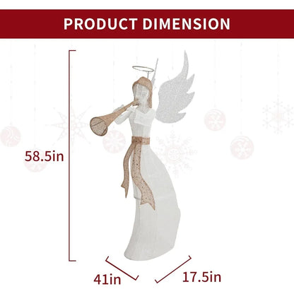 180 LED Lights, 66-Inch High Pre-Lit Angel Outdoor Decor