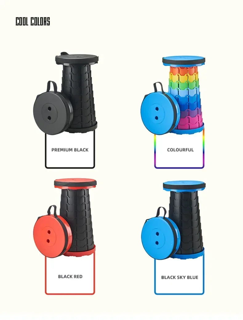 Colorful Portable Retractable Plastic Chair Folding Stool Kitchen Dining Chair Household Living Room Chairs Furniture For Room
