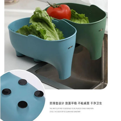Collapsible Colander Kitchen Accessories Extendable Strainer Fruits Vegetables Noodle Drain Basket Space-Saver Drainer Over Sink