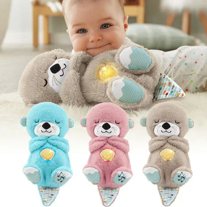 Cute Breathing Otter Sleep Soothing Sleep Toy for Kids and Babies Breathing Otter Toy Sleep Partner Plush Doll with Light