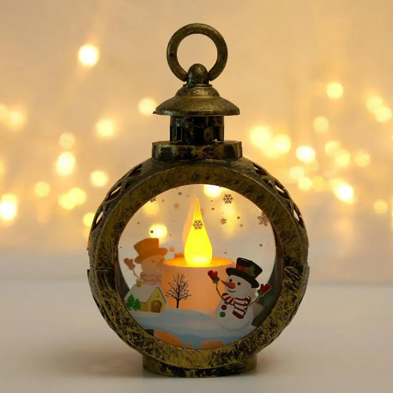 New Christmas Glittering Lantern Santa/Snowman Lantern Home Table Decoration Christmas Gift