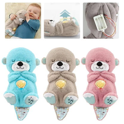 Cute Breathing Otter Sleep Soothing Sleep Toy for Kids and Babies Breathing Otter Toy Sleep Partner Plush Doll with Light