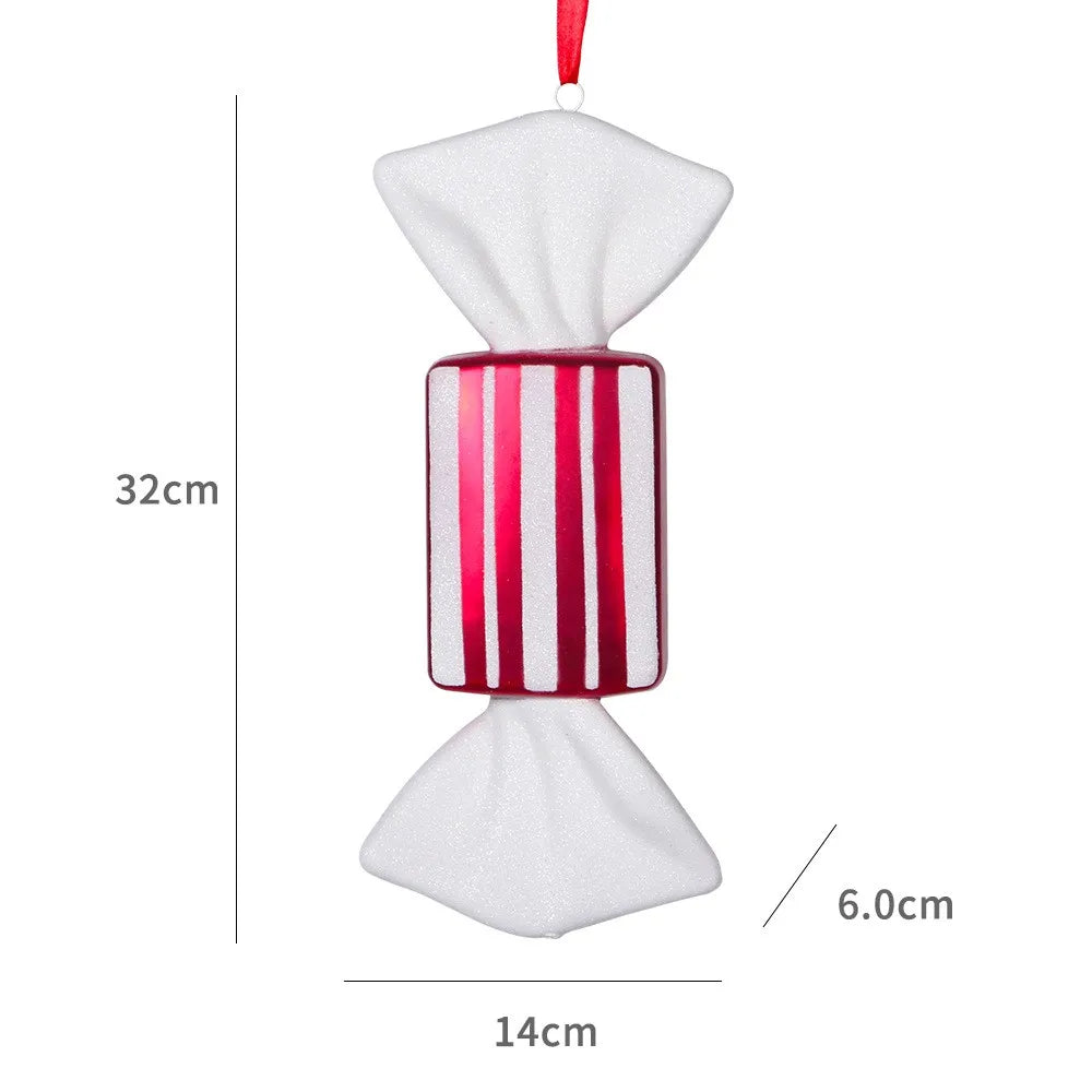 Christmas Large Candy Canes Christmas Tree Lollipop Decoration Ornaments White and Red