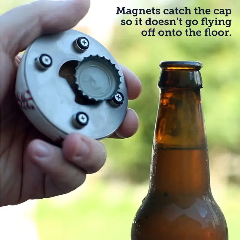Baseball Bottle Opener Made from a Real Leather Baseball