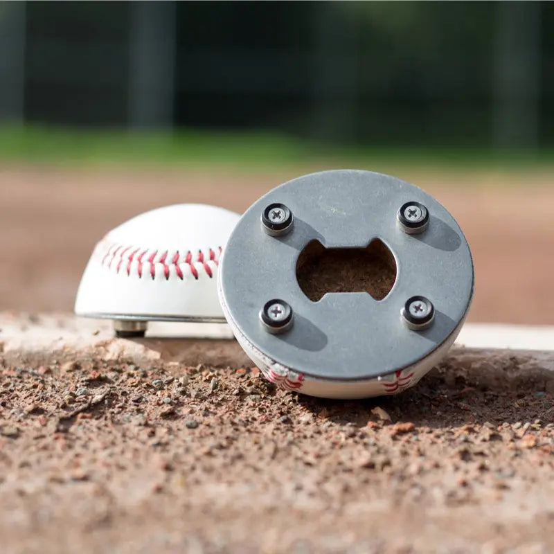 Baseball Bottle Opener Made from a Real Leather Baseball